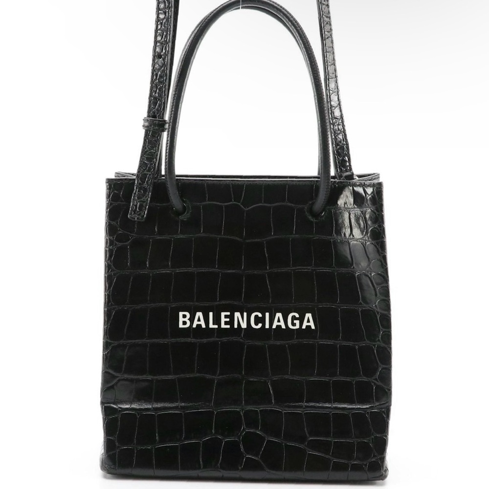 Balenciaga XXS Tote Croc-Embossed Women's Bag